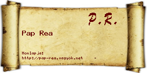 Pap Rea névjegykártya